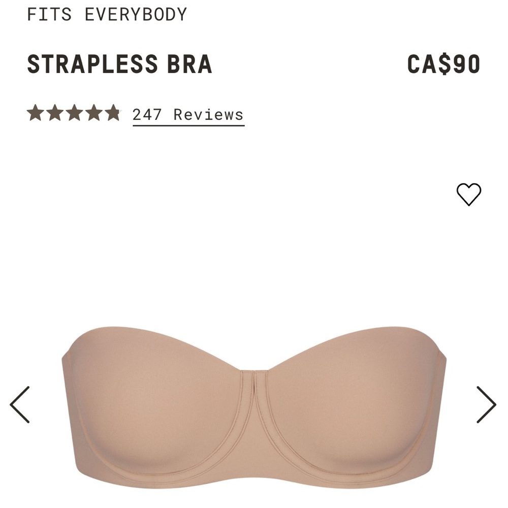 SKIMS NWT Fits Everybody Strapless Bra 44DD
